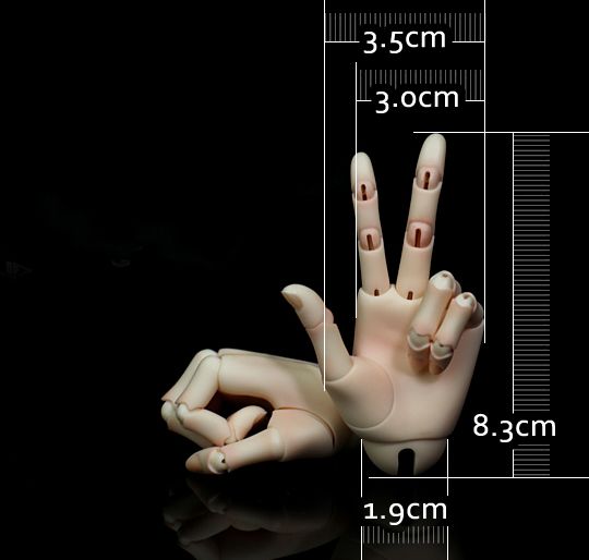 DLD Jointed hands for 1/3 size body